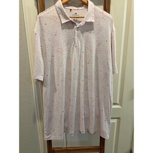 Adidas Flag-Print Polo Shirt-small orange golf print-2XL